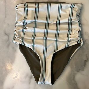 Juan De Dios high waisted aqua stripe bikini bottoms XS